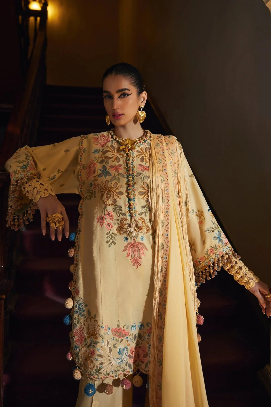 Elan | Luxury Lawn 25 | ZAHARA (EL25-07 A) - Aqsa Fabrics