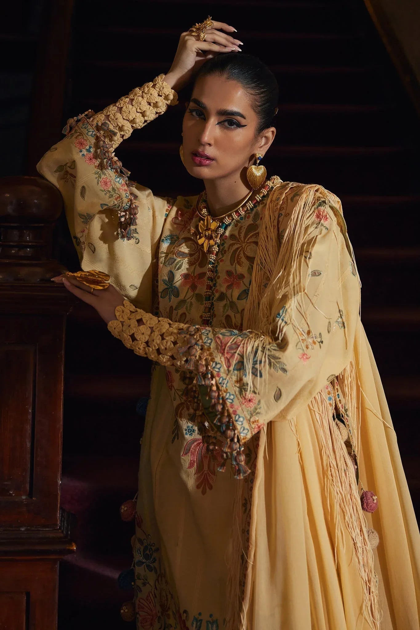 Elan | Luxury Lawn 25 | ZAHARA (EL25-07 A) - Aqsa Fabrics