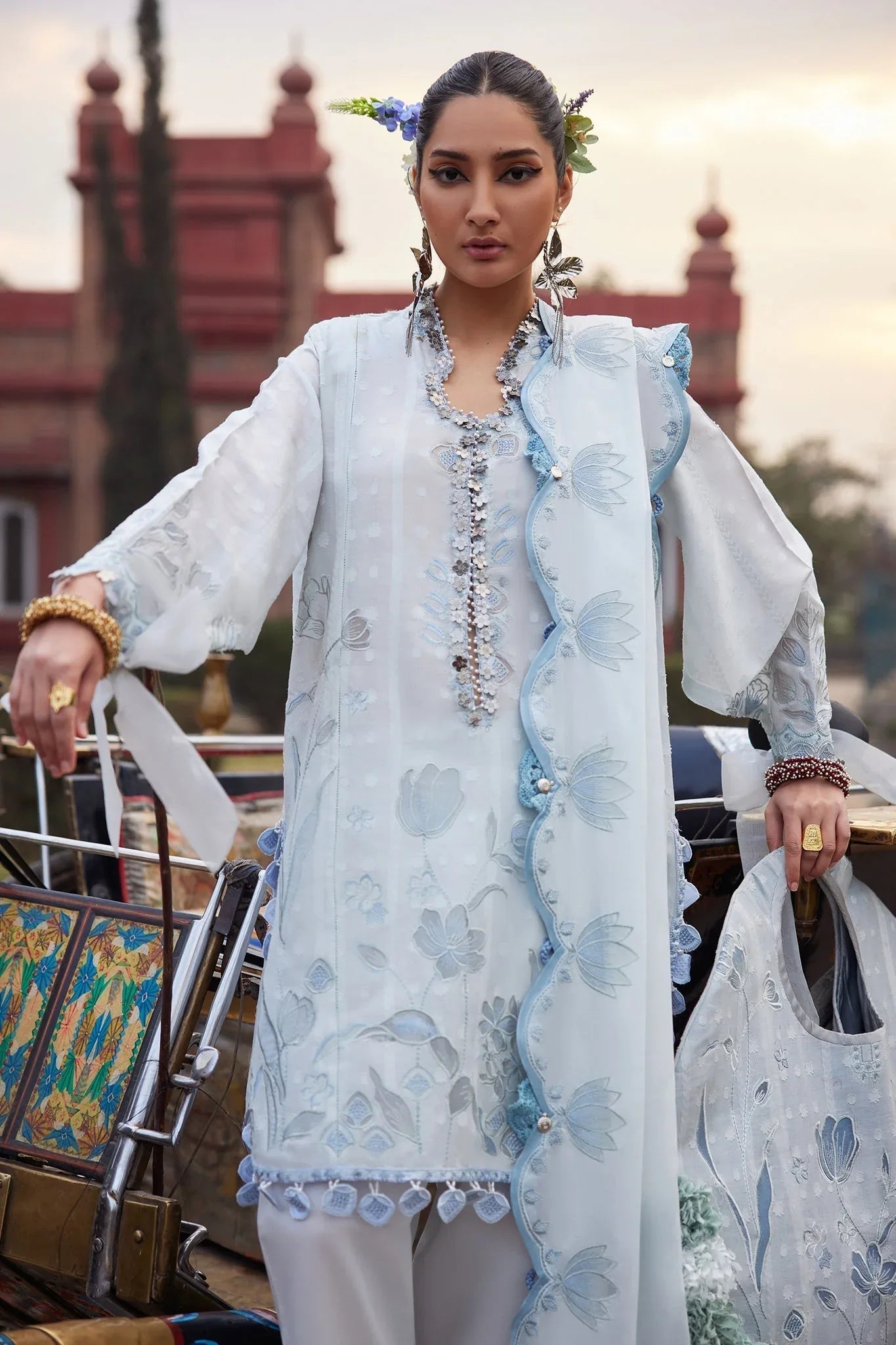 Elan | Luxury Lawn 25 | CELESTINE (EL25-05 B) - Aqsa Fabrics