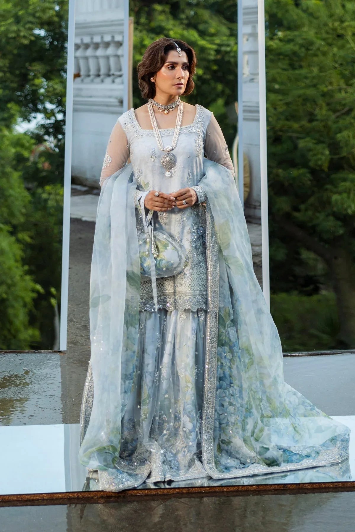 Erum Khan | Jahan Wedding 25 | Floral Drop - Aqsa Fabrics