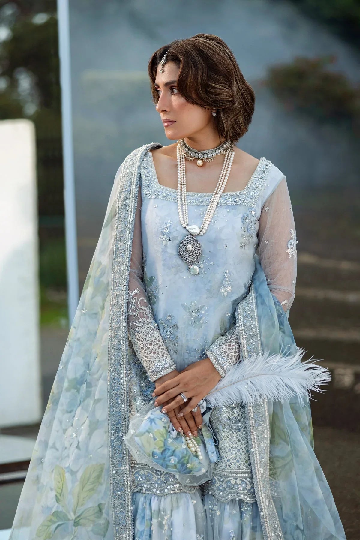 Erum Khan | Jahan Wedding 25 | Floral Drop - Aqsa Fabrics
