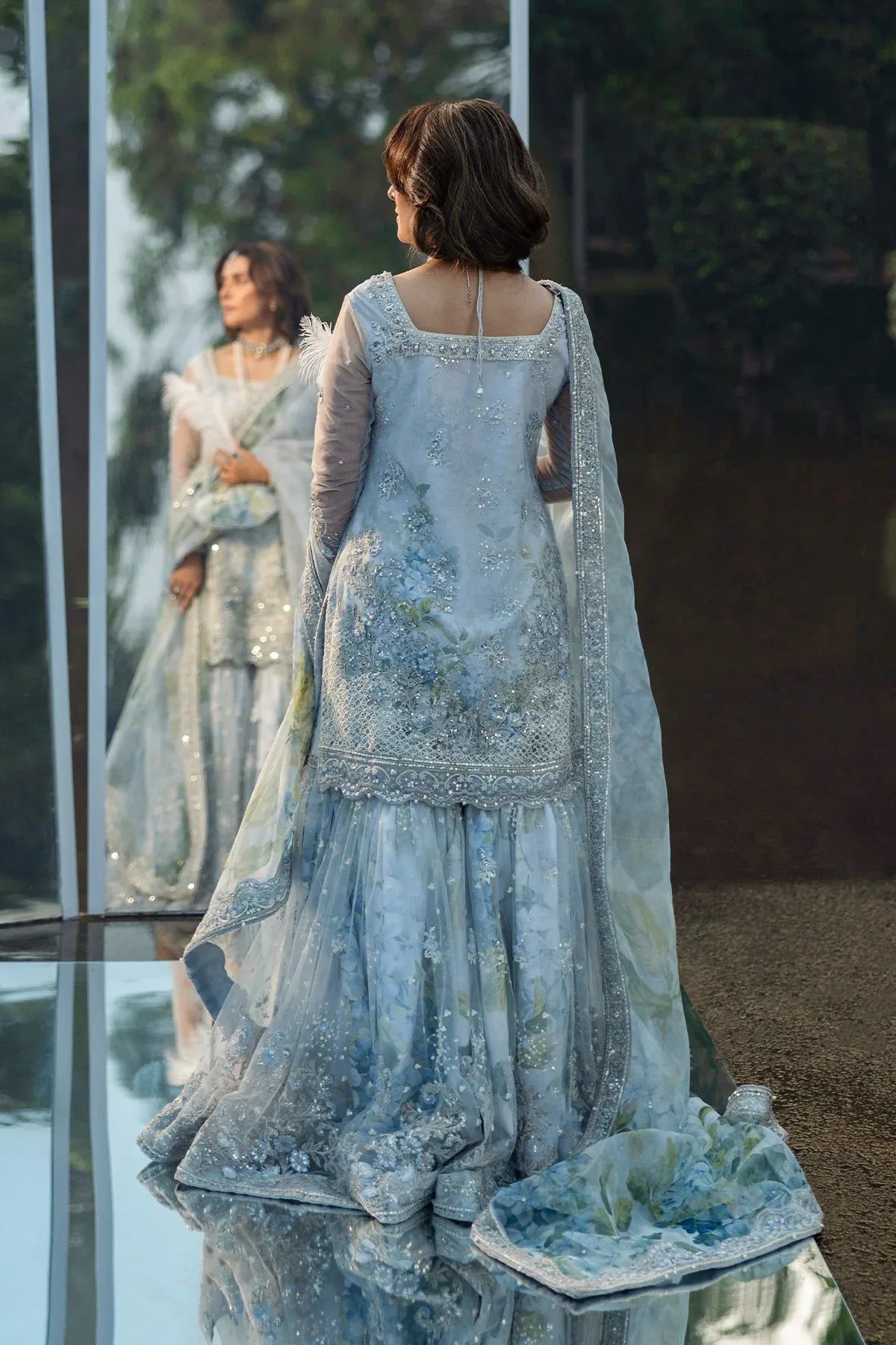 Erum Khan | Jahan Wedding 25 | Floral Drop - Aqsa Fabrics
