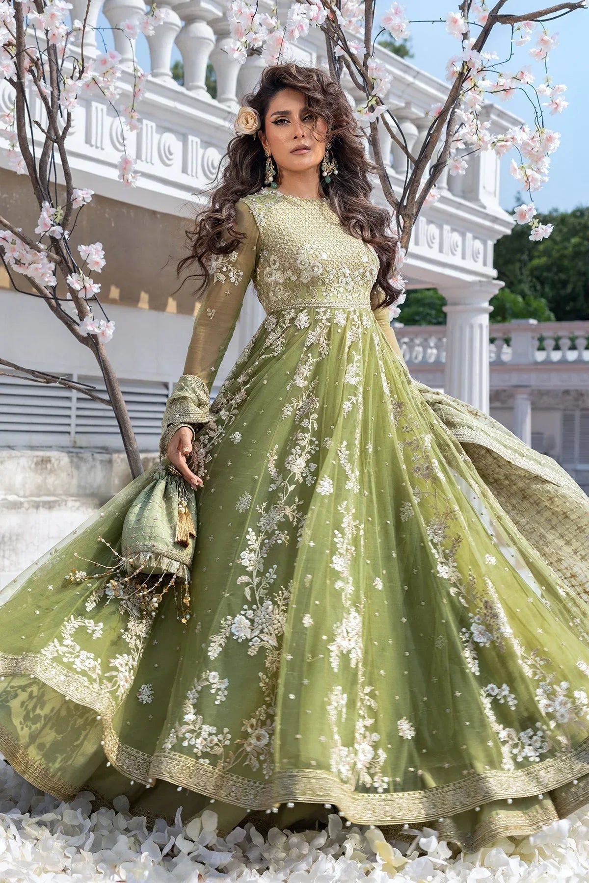 Erum Khan | Jahan Wedding 25 | Mint Glow - Aqsa Fabrics