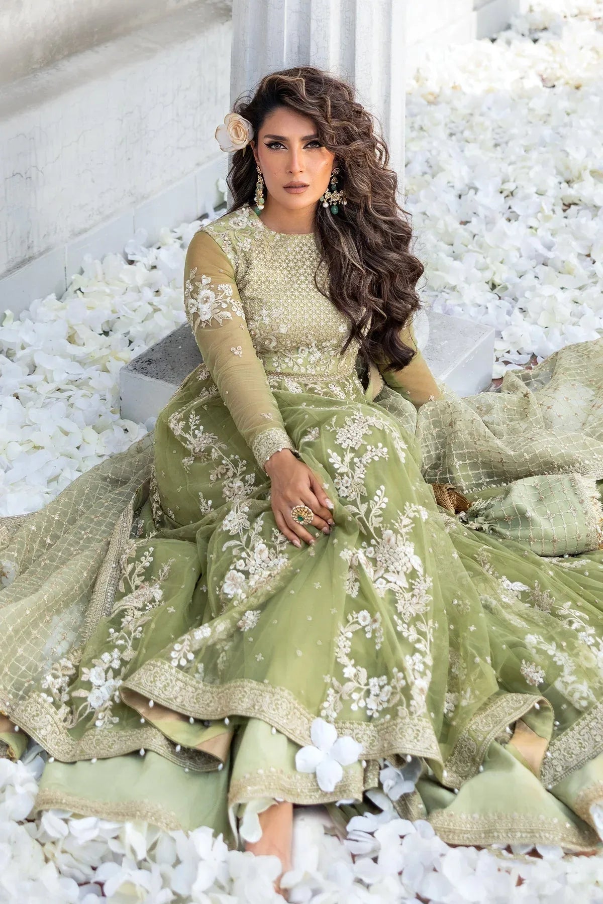 Erum Khan | Jahan Wedding 25 | Mint Glow - Aqsa Fabrics