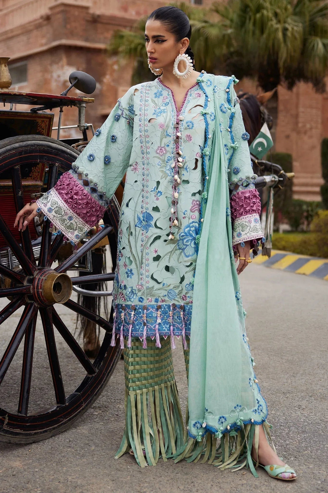Elan | Luxury Lawn 25 | AMARA (EL25-09 B) - Aqsa Fabrics