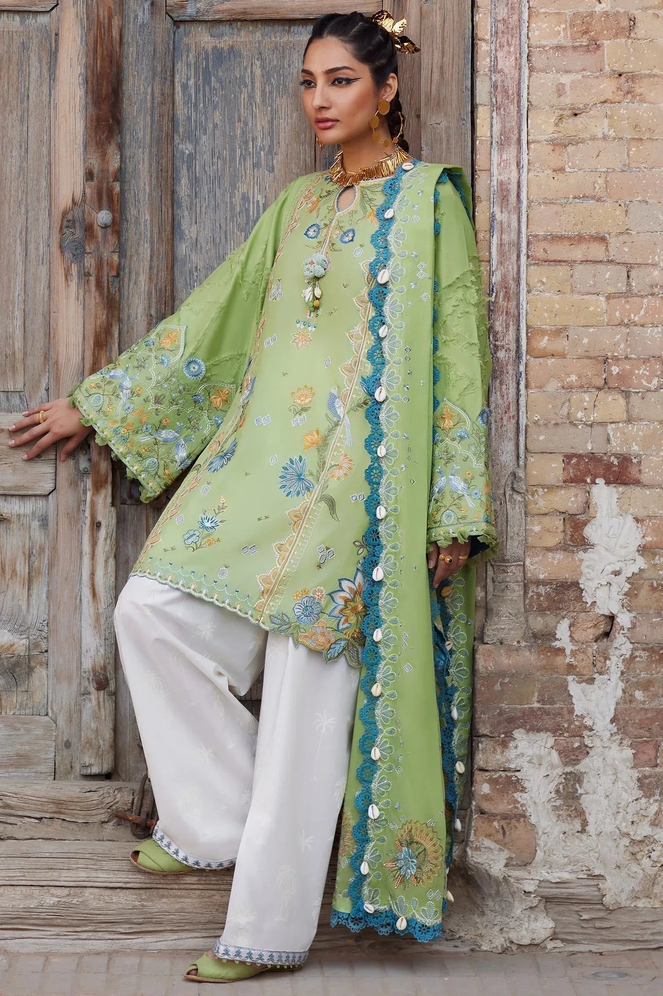 Elan | Luxury Lawn 25 | ISLA BLEU (EL25-11 B) - Aqsa Fabrics