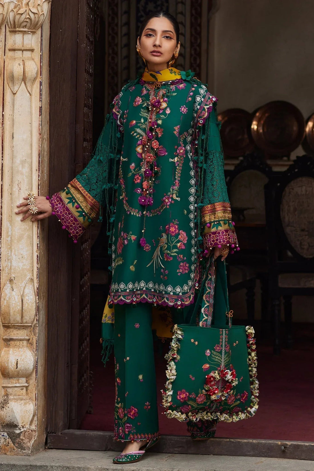 Elan | Luxury Lawn 25 | AURIELLE (EL25-06 A) - Aqsa Fabrics