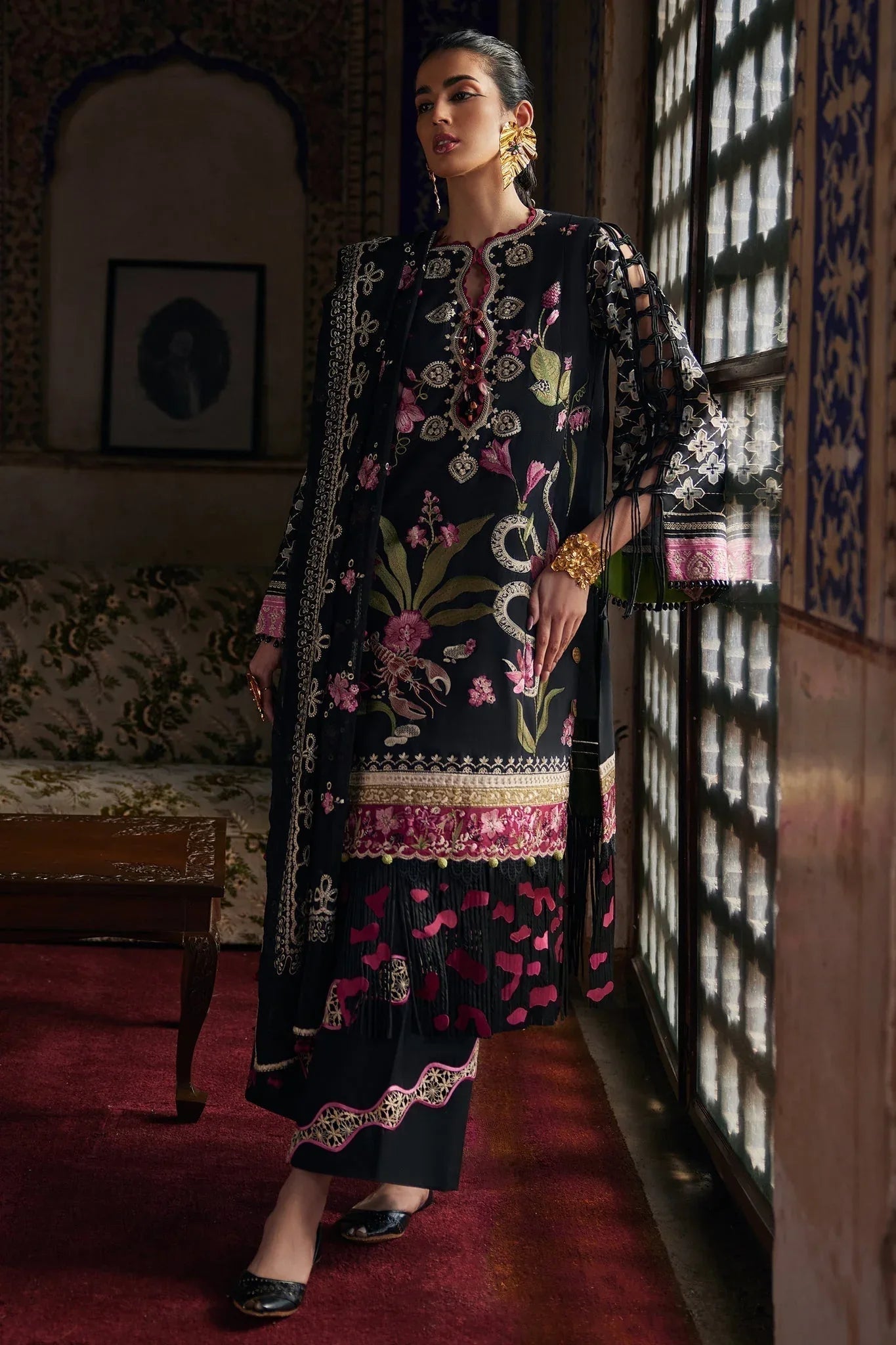 Elan | Luxury Lawn 25 | AZUREH (EL25-04 A) - Aqsa Fabrics