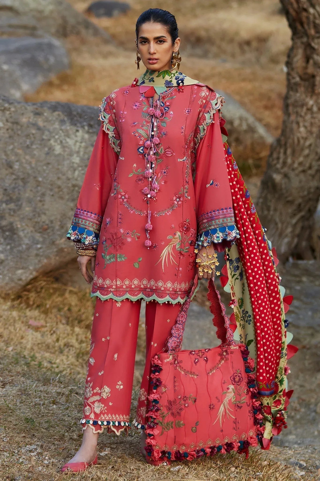 Elan | Luxury Lawn 25 | AURIELLE (EL25-06 B) - Aqsa Fabrics