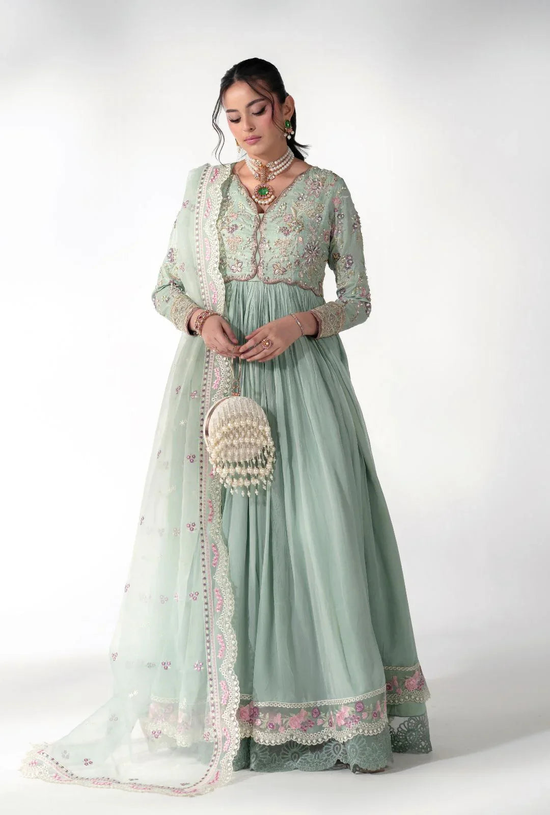 AJR Couture | Luxe Pret 25 |  Satin Serenity - Aqsa Fabrics