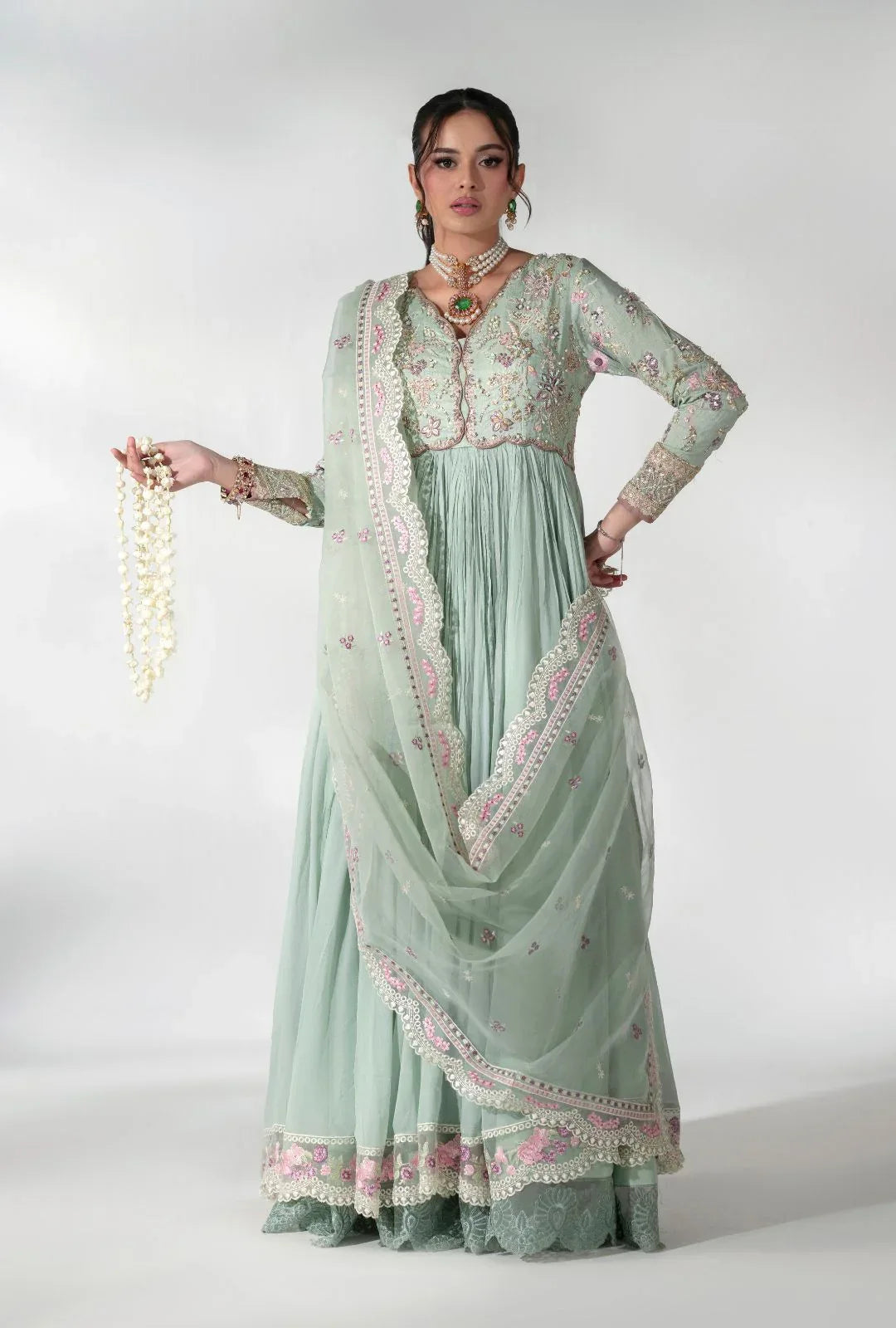 AJR Couture | Luxe Pret 25 |  Satin Serenity - Aqsa Fabrics