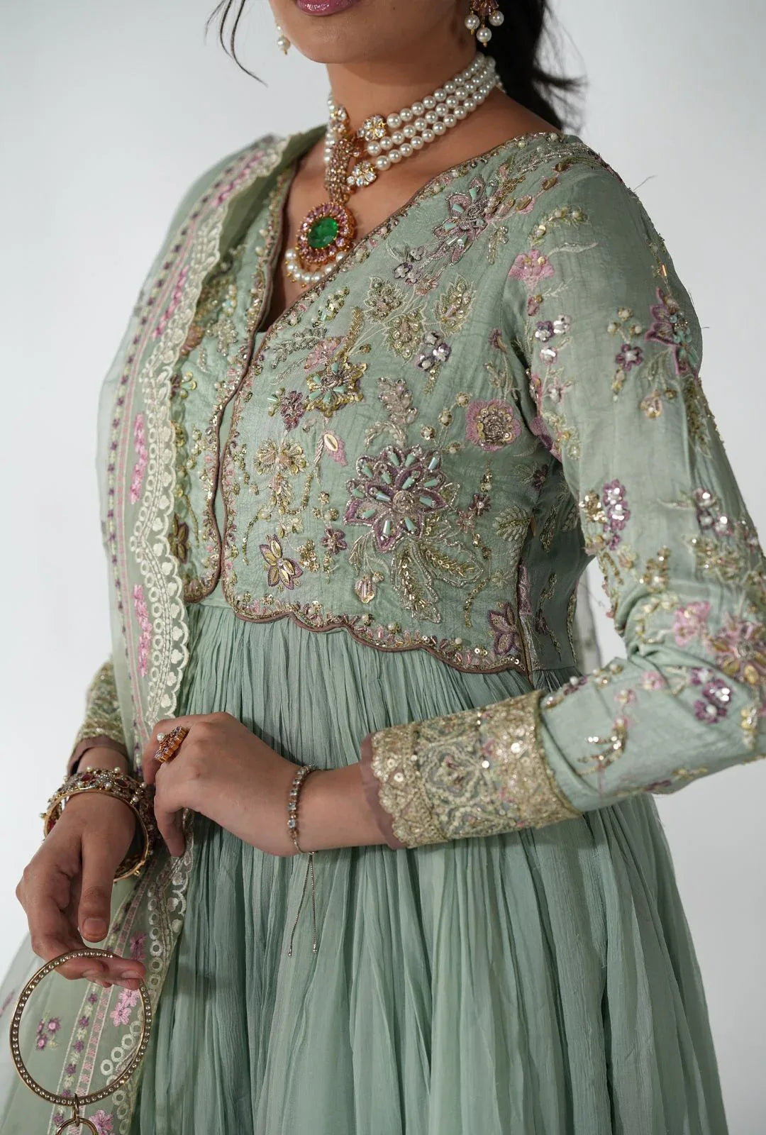AJR Couture | Luxe Pret 25 |  Satin Serenity - Aqsa Fabrics