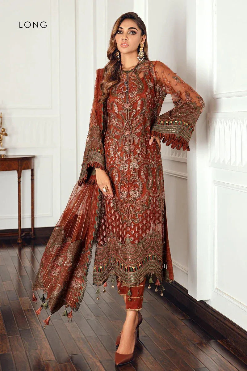 Jazmin | Formals Collection | NET UN-4018 - Aqsa Fabrics