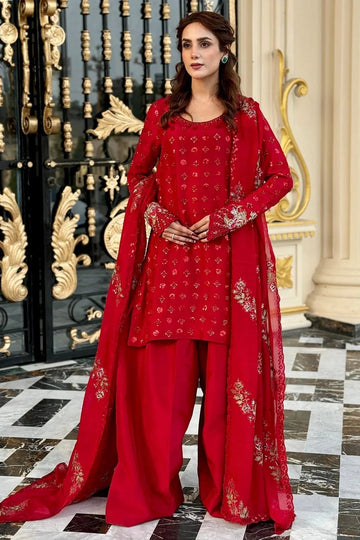 Mina Kashif | Loona Lawn 25 | Ruby - Aqsa Fabrics