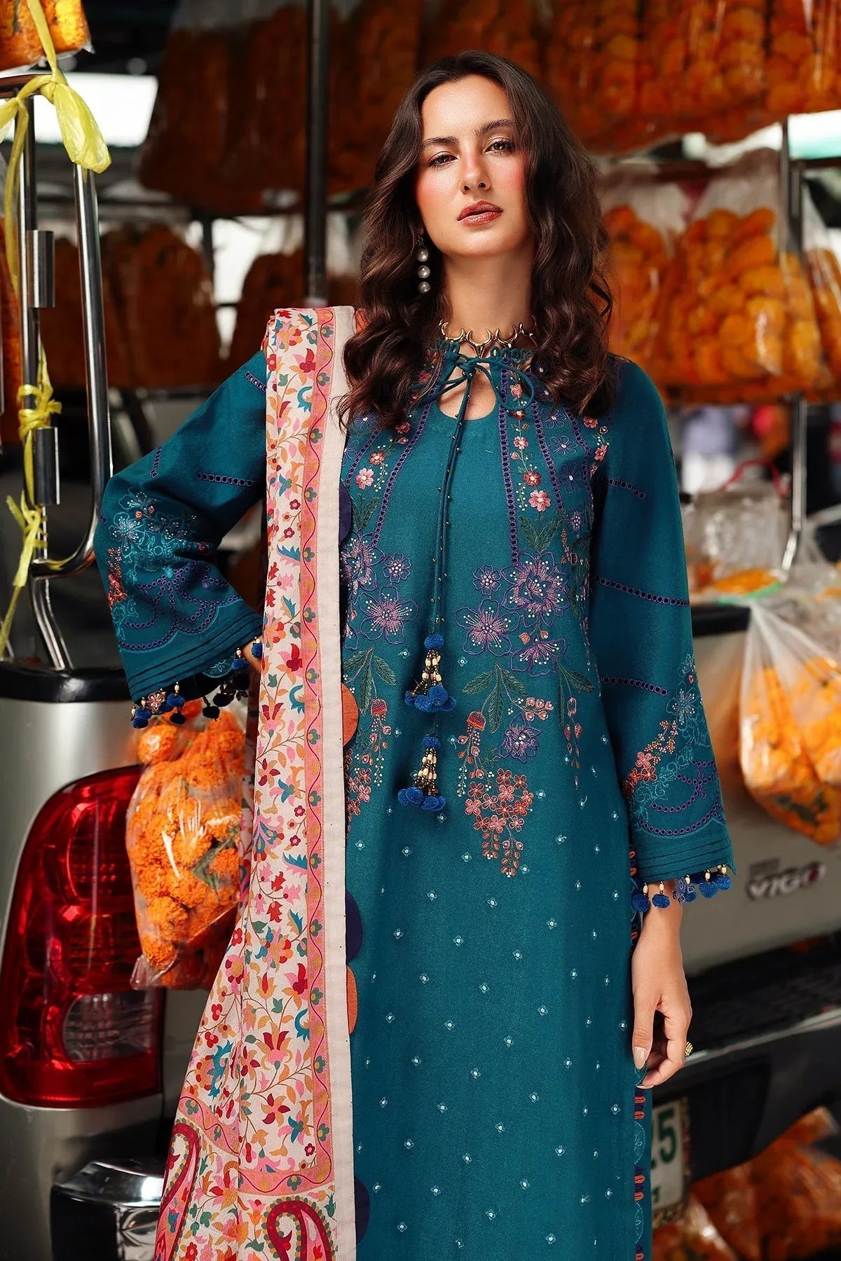 Charizma | Poshima Winters 25 | 3-pc Unstitched Wool Shawl Collection PSW5-06 - Aqsa Fabrics