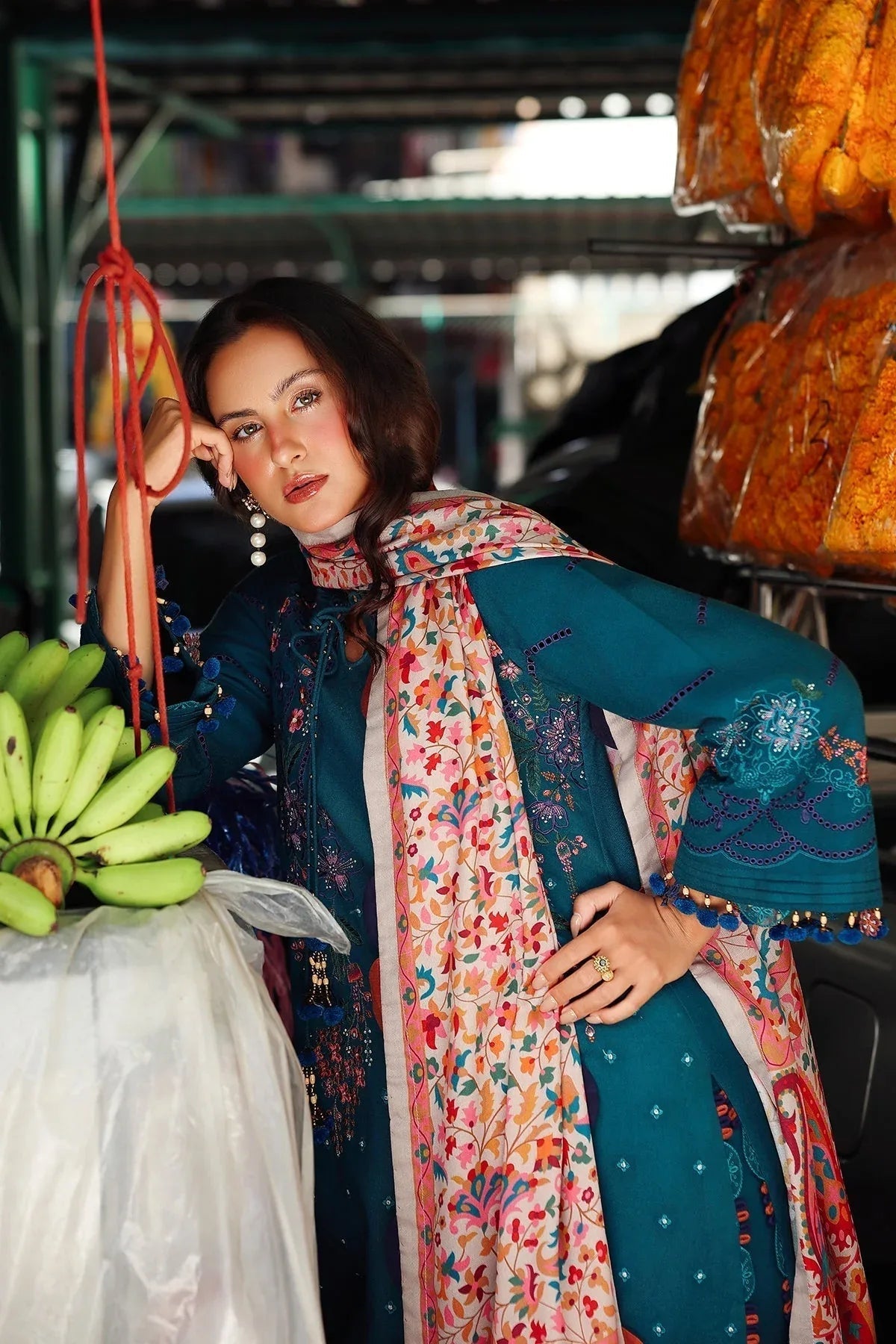 Charizma | Poshima Winters 25 | 3-pc Unstitched Wool Shawl Collection PSW5-06 - Aqsa Fabrics
