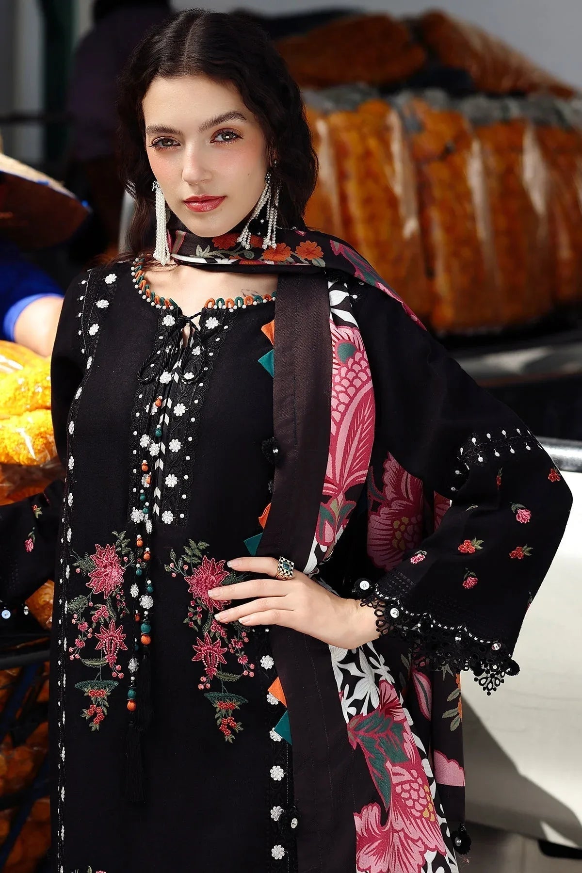 Charizma | Poshima Winters 25 | 3-pc Unstitched Wool Shawl Collection PSW5-07 - Aqsa Fabrics
