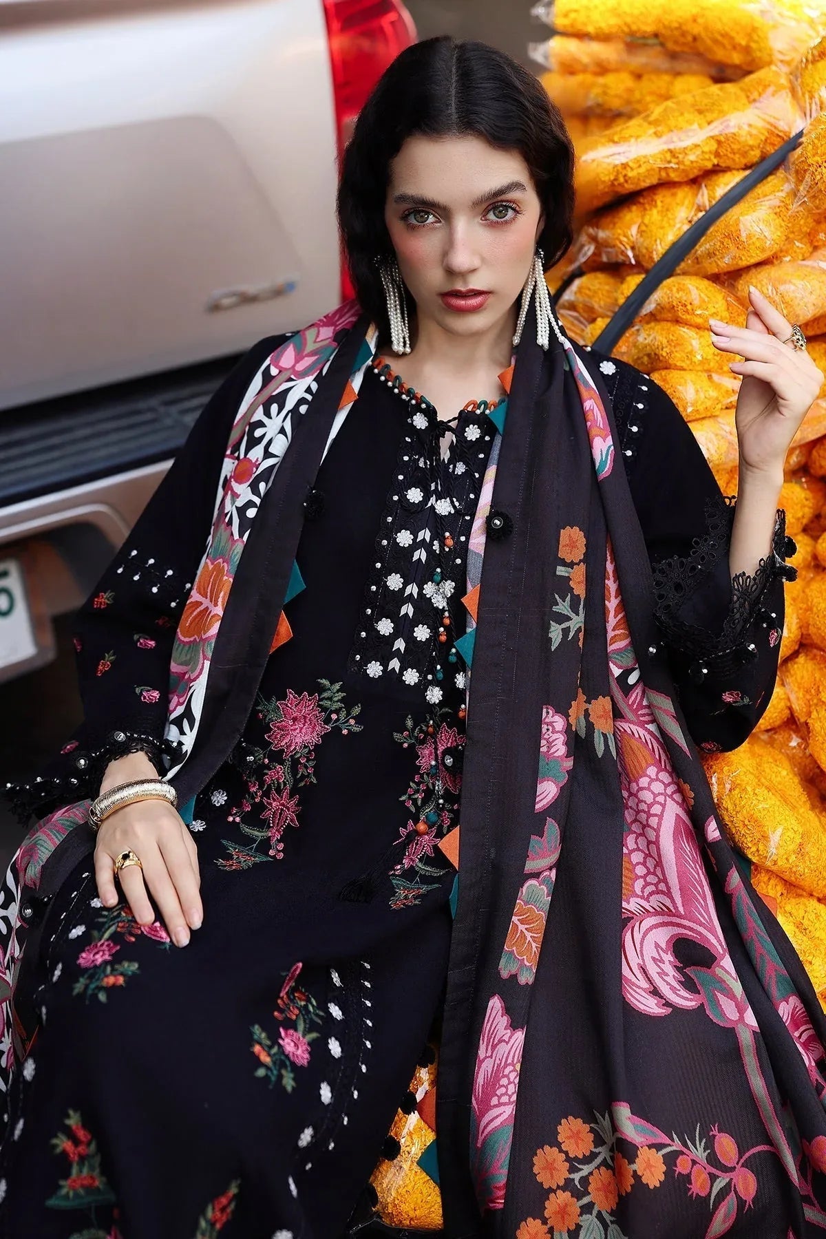 Charizma | Poshima Winters 25 | 3-pc Unstitched Wool Shawl Collection PSW5-07 - Aqsa Fabrics