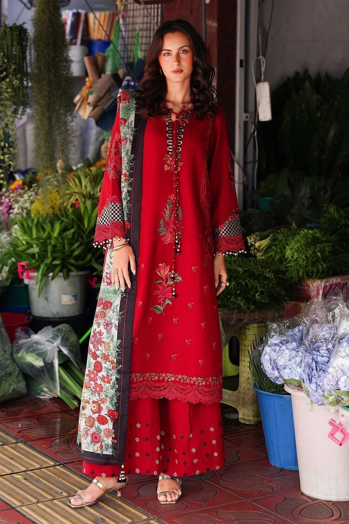 Charizma | Poshima Winters 25 | 3-pc Unstitched Wool Shawl Collection PSW5-08 - Aqsa Fabrics