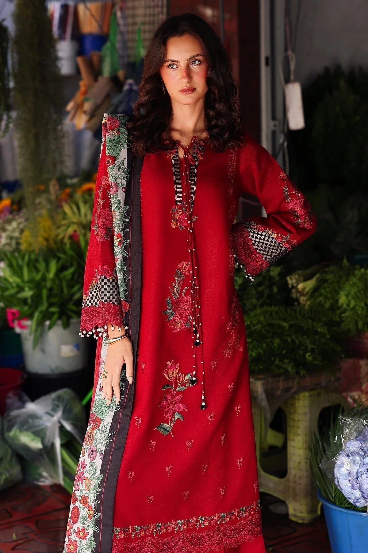 Charizma | Poshima Winters 25 | 3-pc Unstitched Wool Shawl Collection PSW5-08 - Aqsa Fabrics