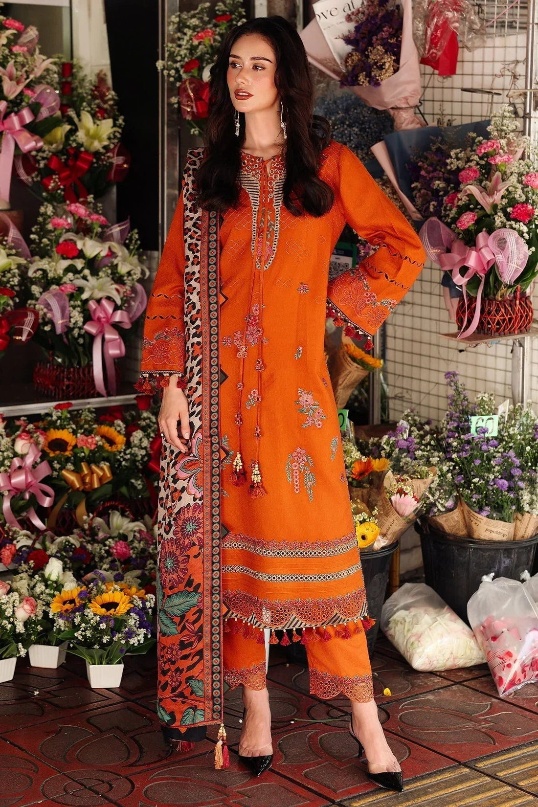 Charizma | Poshima Winters 25 | 3-pc Unstitched Wool Shawl Collection PSW5-03 - Aqsa Fabrics