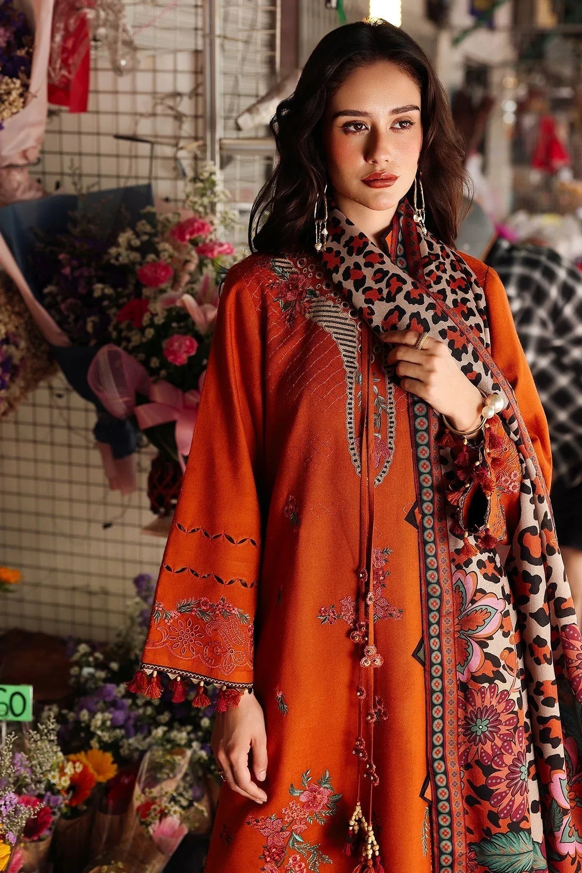 Charizma | Poshima Winters 25 | 3-pc Unstitched Wool Shawl Collection PSW5-03 - Aqsa Fabrics
