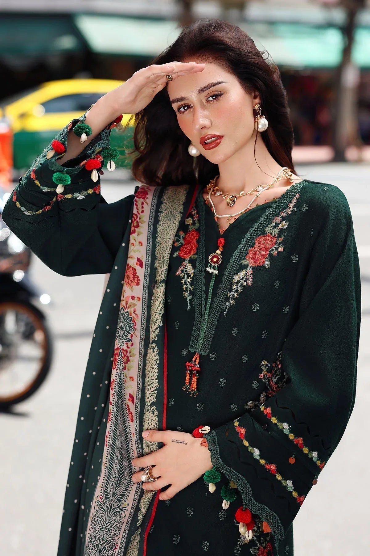 Charizma | Poshima Winters 25 |3-pc Unstitched Wool Shawl Collection PSW5-04 - Aqsa Fabrics