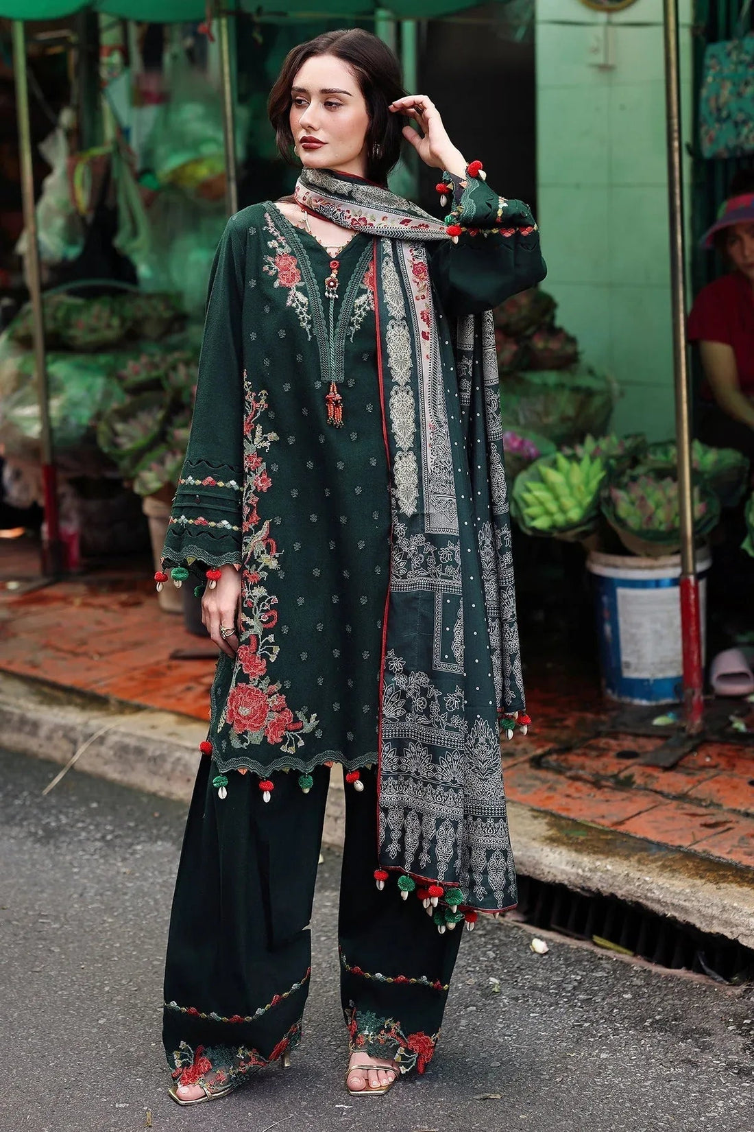 Charizma | Poshima Winters 25 |3-pc Unstitched Wool Shawl Collection PSW5-04 - Aqsa Fabrics