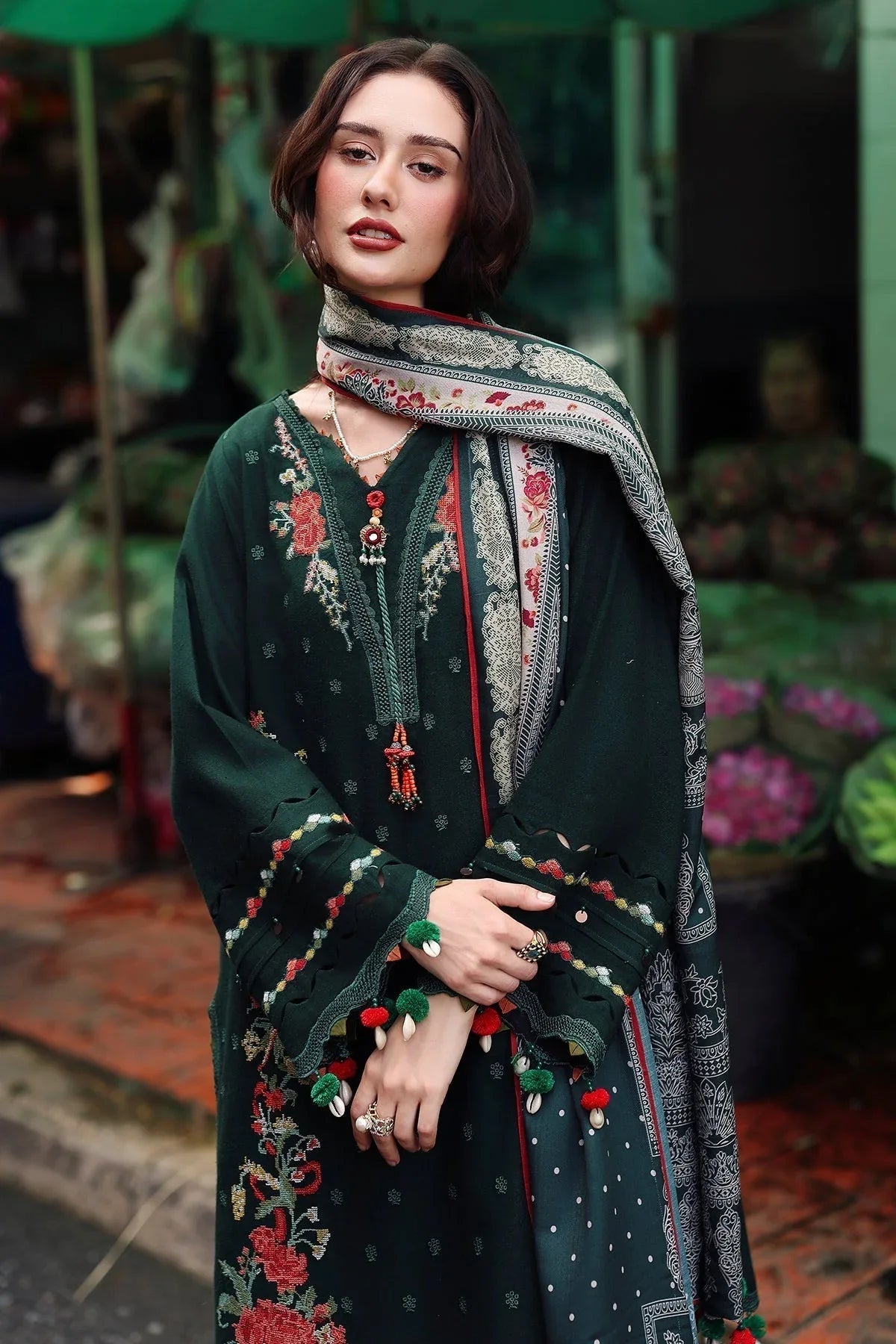 Charizma | Poshima Winters 25 |3-pc Unstitched Wool Shawl Collection PSW5-04 - Aqsa Fabrics