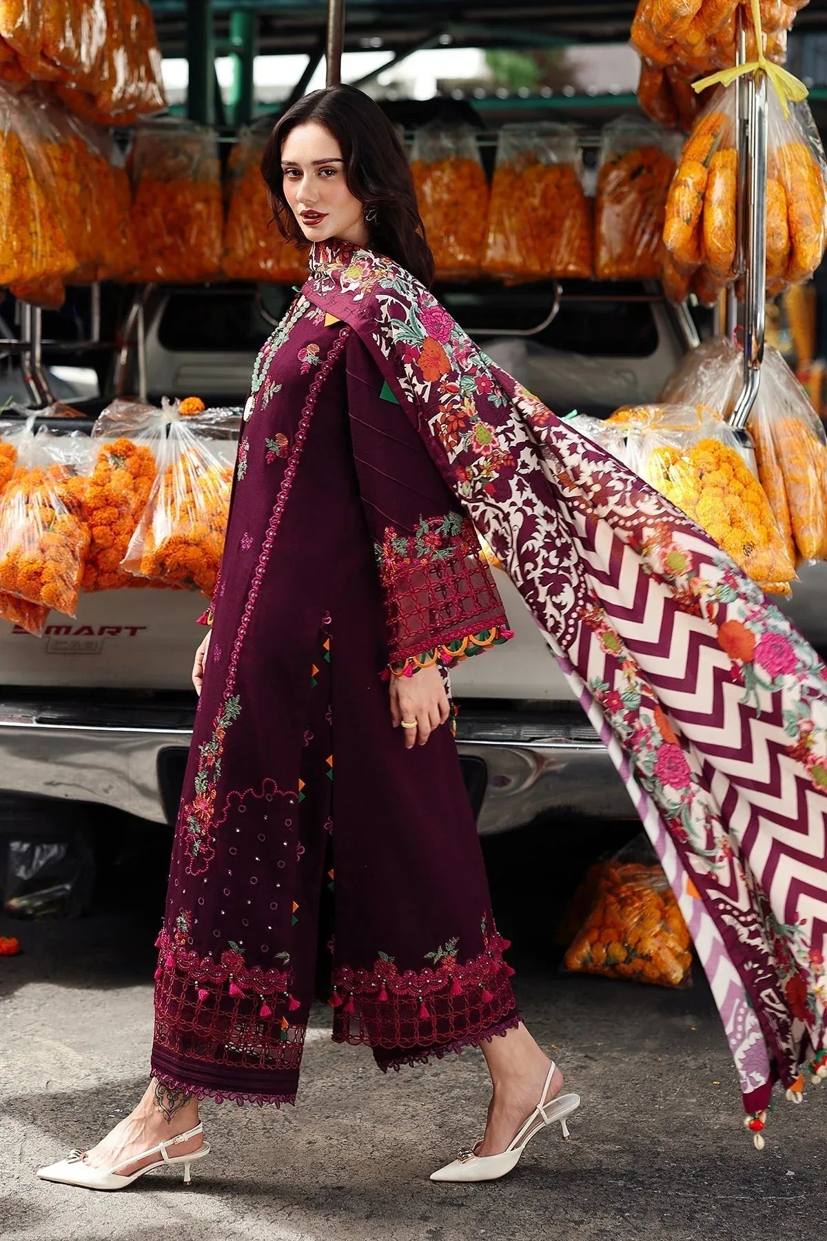 Charizma | Poshima Winters 25 | 3-pc Unstitched Wool Shawl Collection PSW5-02 - Aqsa Fabrics