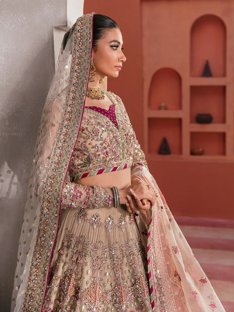 Gulaal | Wedding Formals | ANSHAH GL-WS-22V1-28 (IVORY WHITE LEHNGA CHOLI) - Aqsa Fabrics