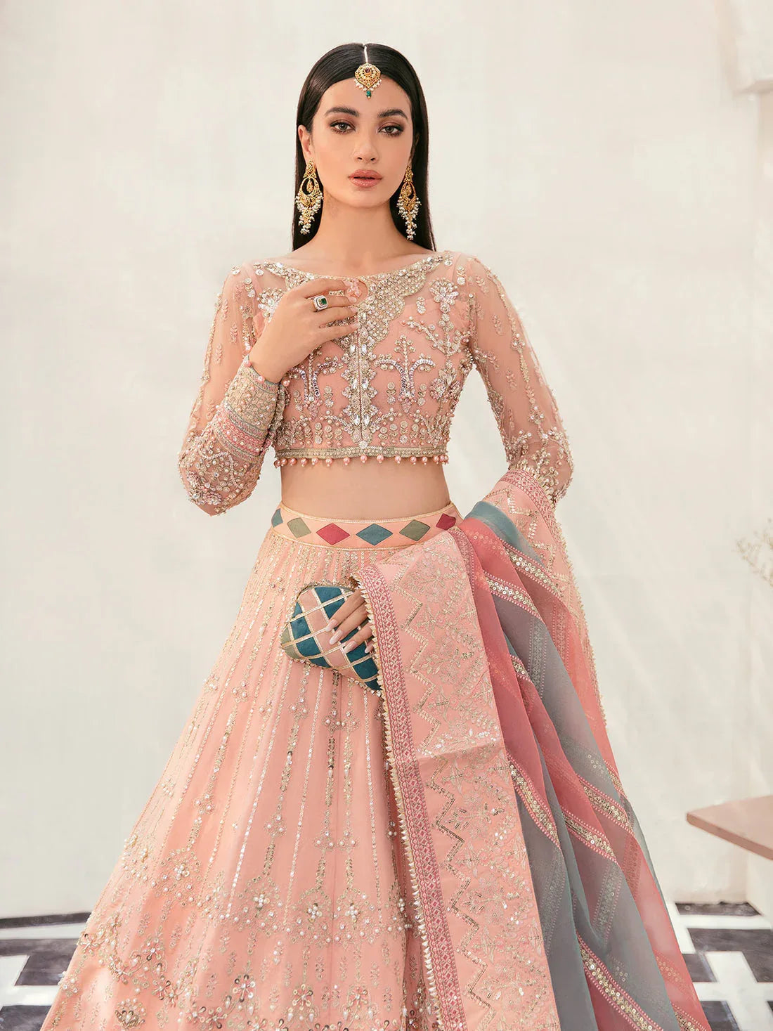 Gulaal | Wedding Formals | AFREEN GL-WS-22V1-29 (PEACH LEHNGA CHOLI) - Aqsa Fabrics