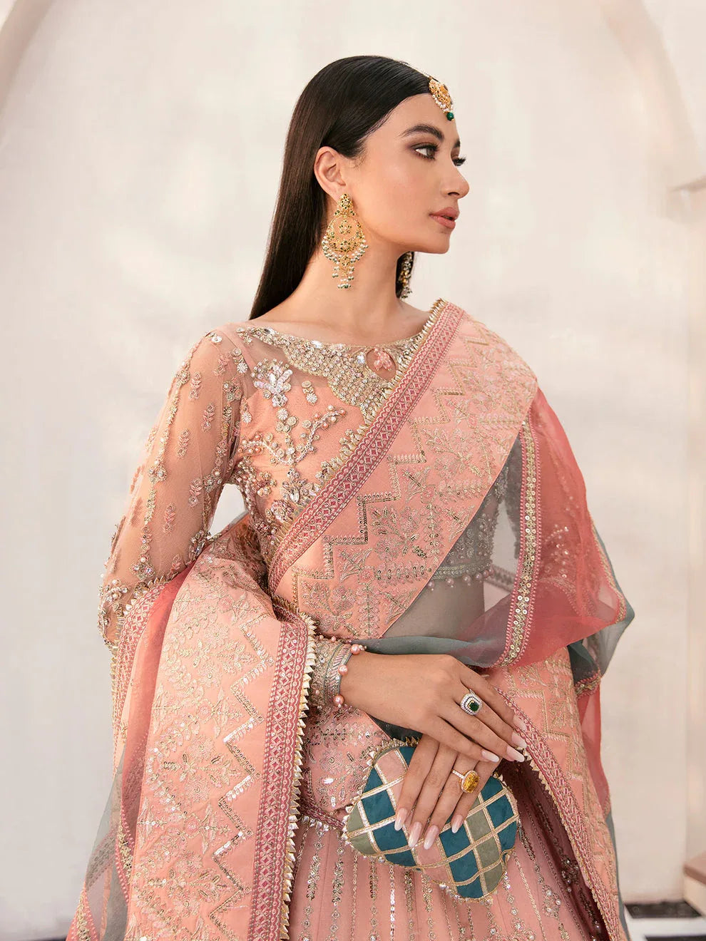 Gulaal | Wedding Formals | AFREEN GL-WS-22V1-29 (PEACH LEHNGA CHOLI) - Aqsa Fabrics