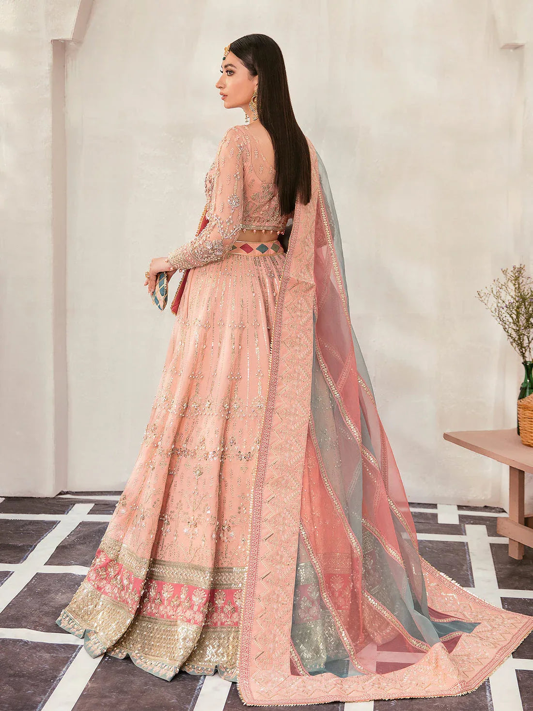 Gulaal | Wedding Formals | AFREEN GL-WS-22V1-29 (PEACH LEHNGA CHOLI) - Aqsa Fabrics
