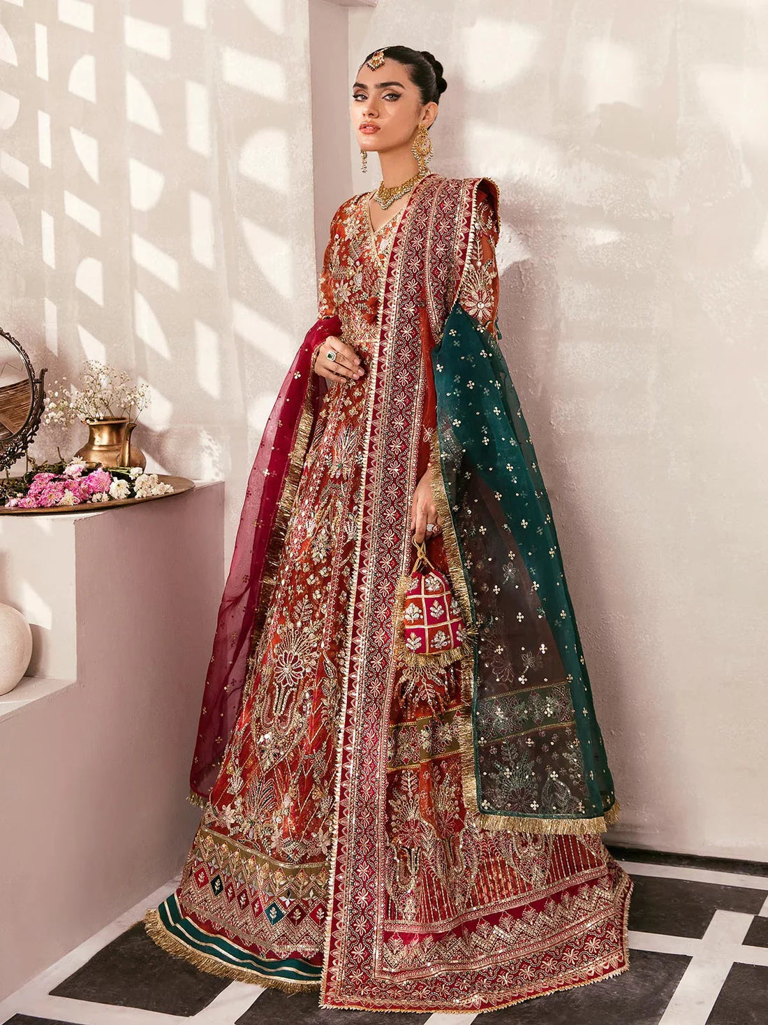 Gulaal | Wedding Formals | ZAIRA GL-WS-22V1-30 (RUST ANGRAKHA) - Aqsa Fabrics