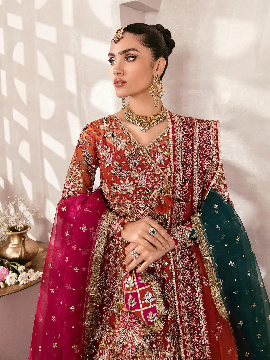 Gulaal | Wedding Formals | ZAIRA GL-WS-22V1-30 (RUST ANGRAKHA) - Aqsa Fabrics