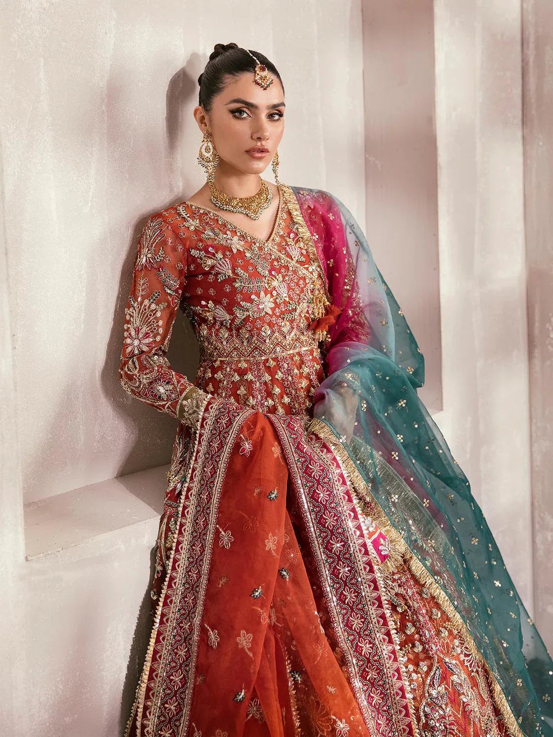 Gulaal | Wedding Formals | ZAIRA GL-WS-22V1-30 (RUST ANGRAKHA) - Aqsa Fabrics