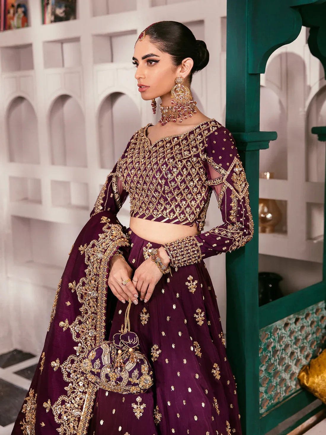 Gulaal | Wedding Formals | SHAZMINAH GL-WS-22V1-31 (LEHNGA AND CHOLI) - Aqsa Fabrics