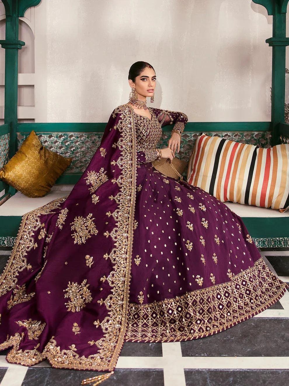 Gulaal | Wedding Formals | SHAZMINAH GL-WS-22V1-31 (LEHNGA AND CHOLI) - Aqsa Fabrics