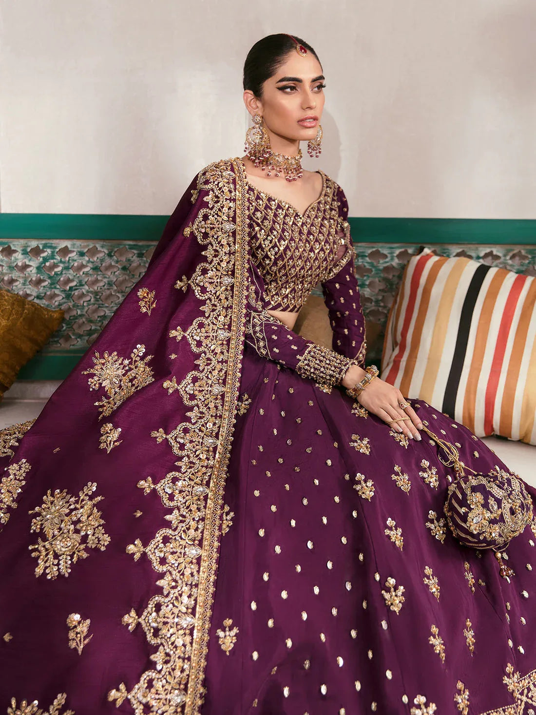 Gulaal | Wedding Formals | SHAZMINAH GL-WS-22V1-31 (LEHNGA AND CHOLI) - Aqsa Fabrics