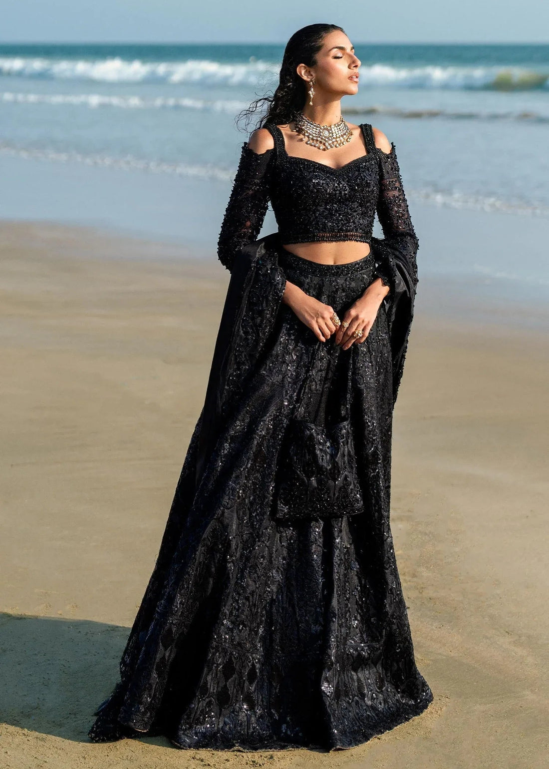 Waqas Shah | Amariage Luxury Formals | Black Musk - Aqsa Fabrics