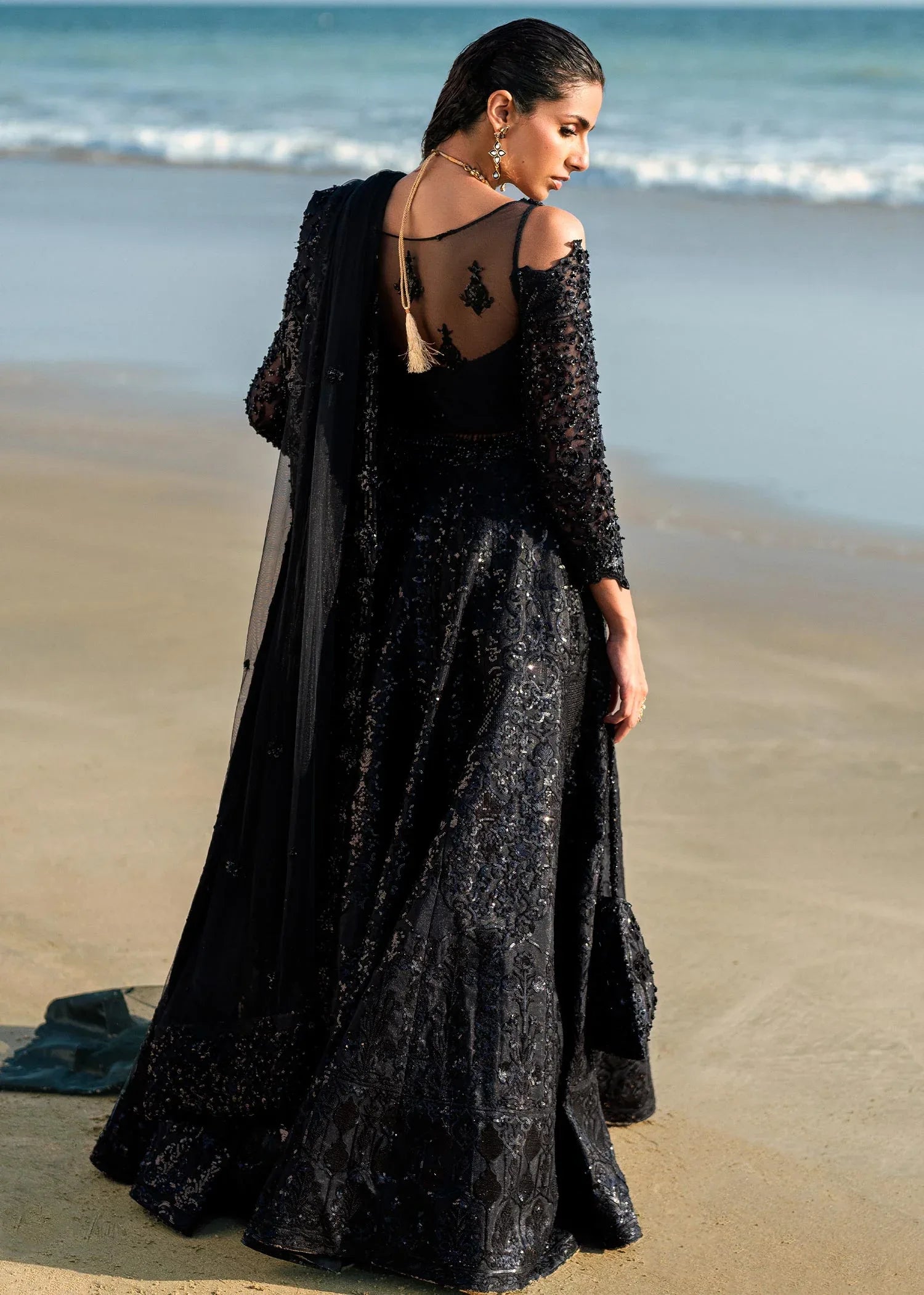 Waqas Shah | Amariage Luxury Formals | Black Musk - Aqsa Fabrics