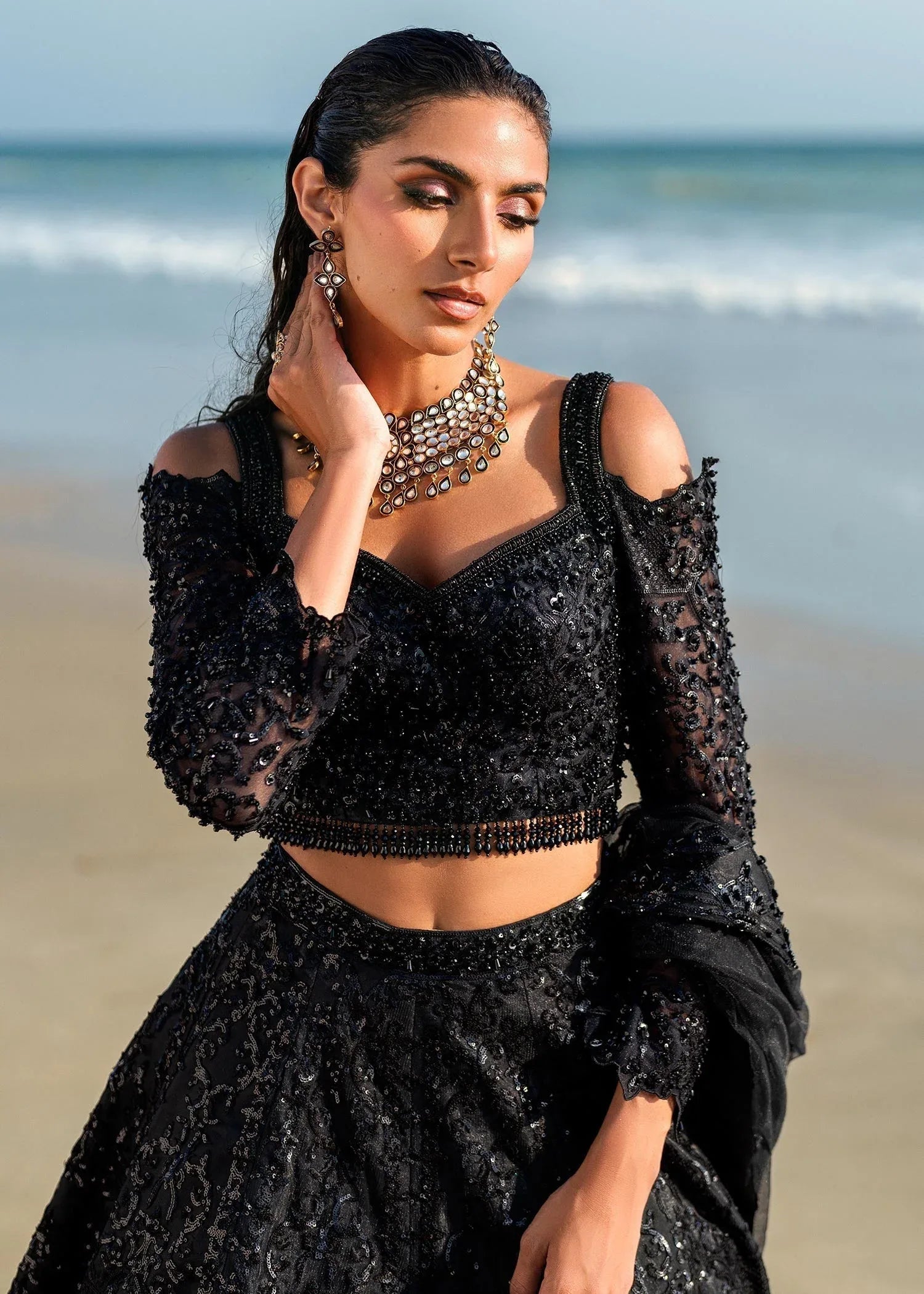 Waqas Shah | Amariage Luxury Formals | Black Musk - Aqsa Fabrics
