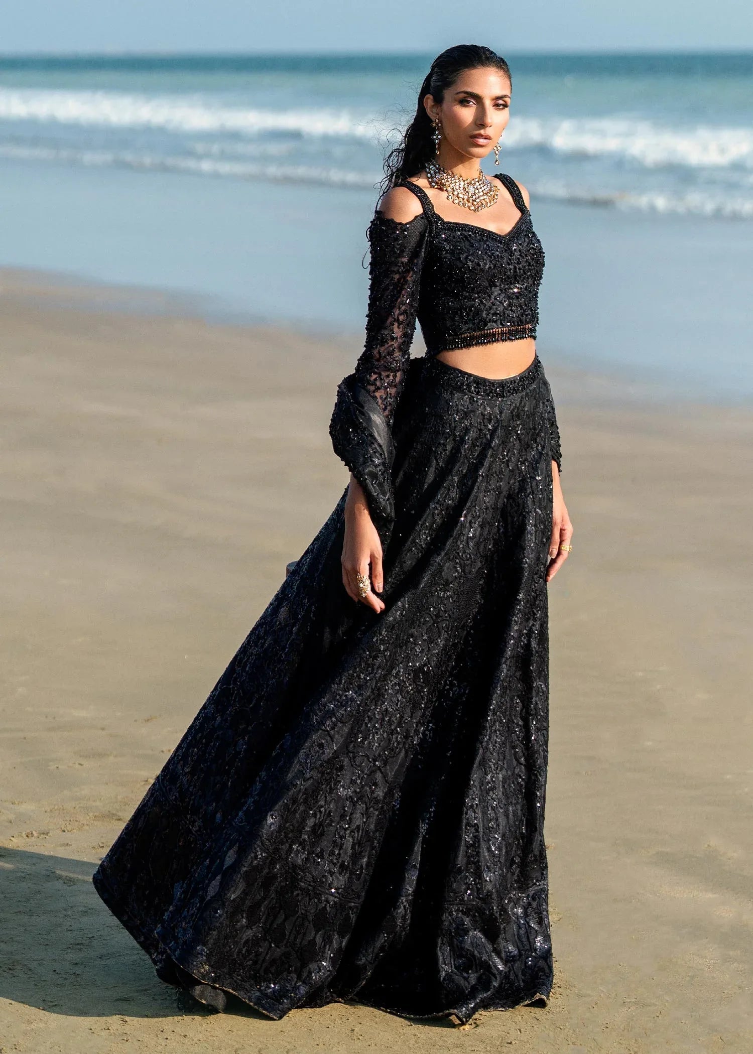 Waqas Shah | Amariage Luxury Formals | Black Musk - Aqsa Fabrics