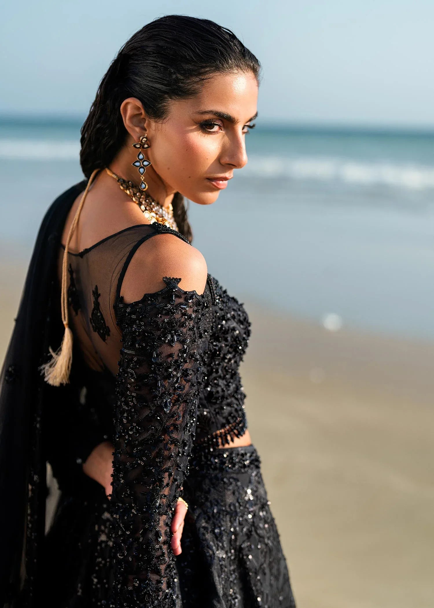 Waqas Shah | Amariage Luxury Formals | Black Musk - Aqsa Fabrics