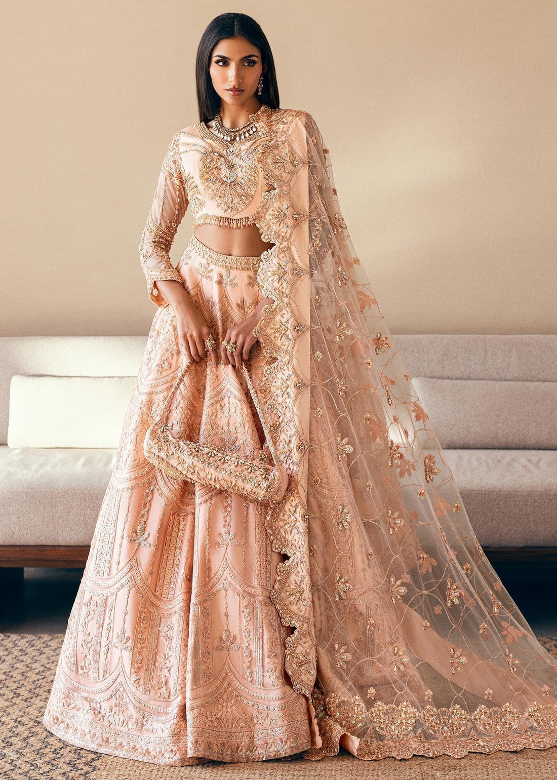Waqas Shah | Amariage Luxury Formals | Coral Bliss - Aqsa Fabrics