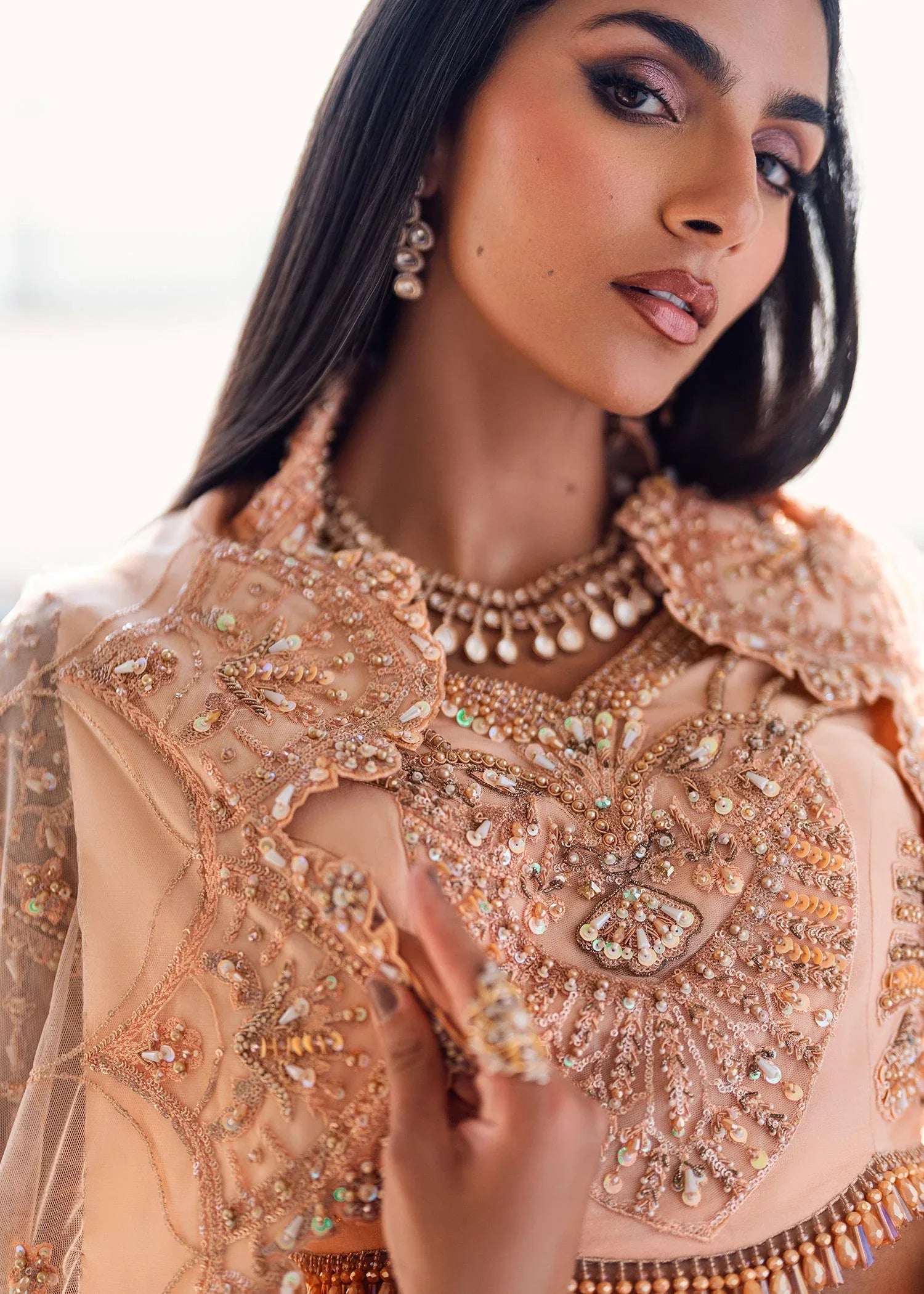 Waqas Shah | Amariage Luxury Formals | Coral Bliss - Aqsa Fabrics