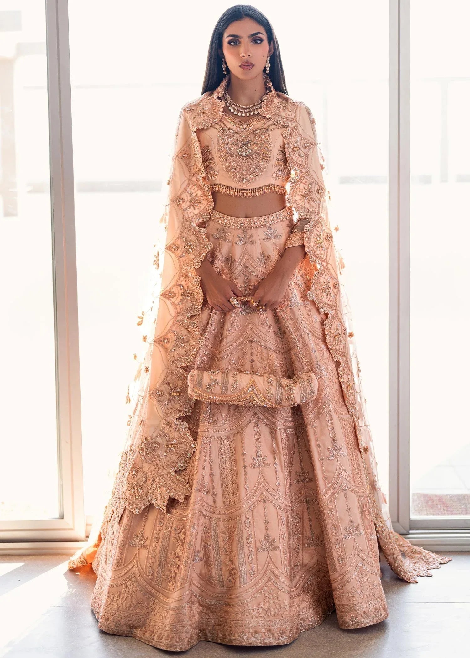 Waqas Shah | Amariage Luxury Formals | Coral Bliss - Aqsa Fabrics
