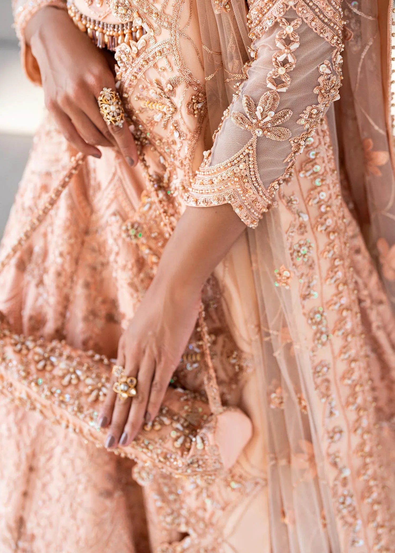 Waqas Shah | Amariage Luxury Formals | Coral Bliss - Aqsa Fabrics