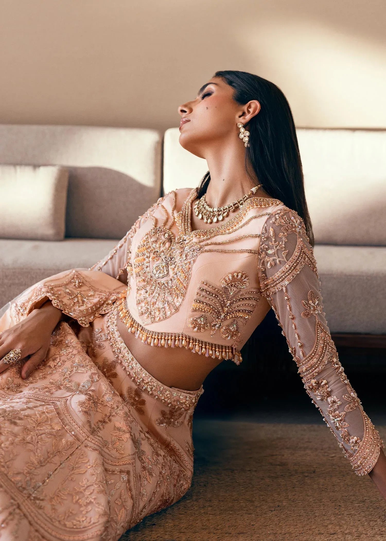 Waqas Shah | Amariage Luxury Formals | Coral Bliss - Aqsa Fabrics